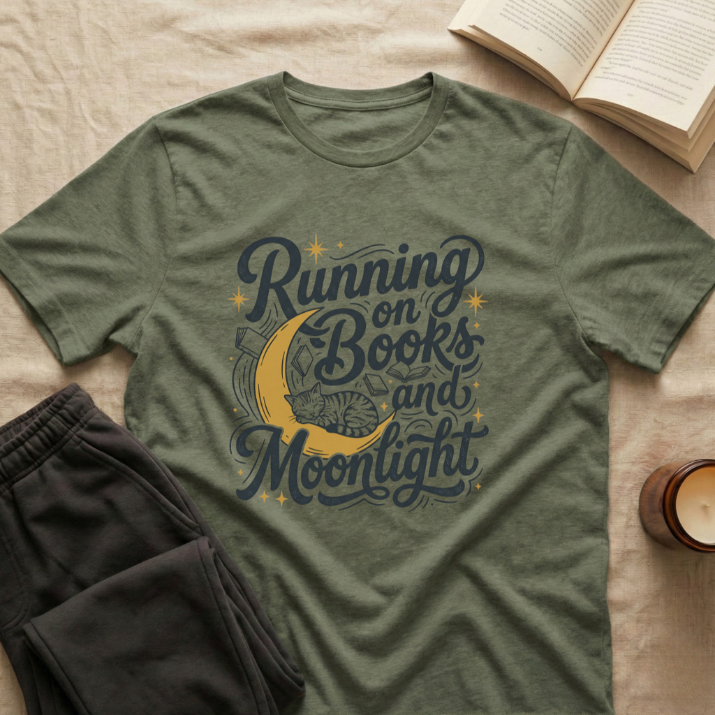 Running On Books And Moonlight T-Shirt