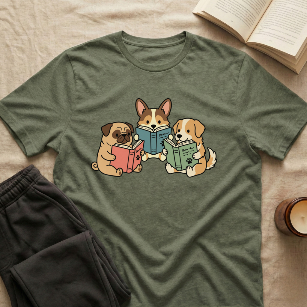Dogs Reading T-Shirt