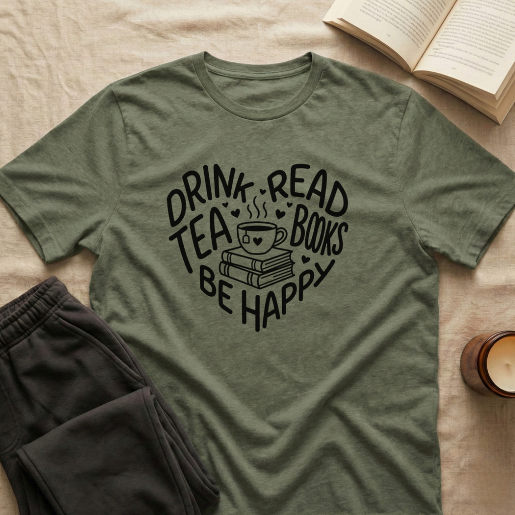 Drink Tea Read Books Be Happy T-Shirt