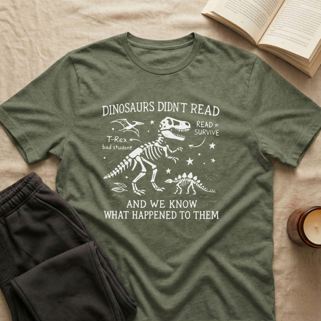 Dinosaurs Didn't Read T-Shirt