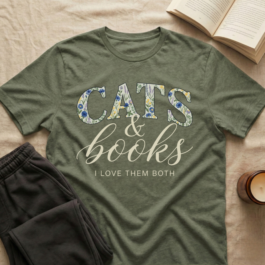Cats And Books T-Shirt