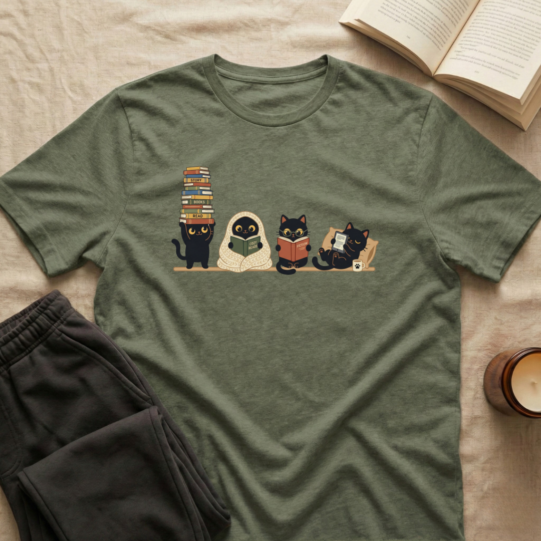 Cute Cats Reading T-Shirt