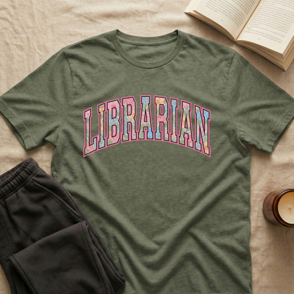 Librarian Floral T-Shirt