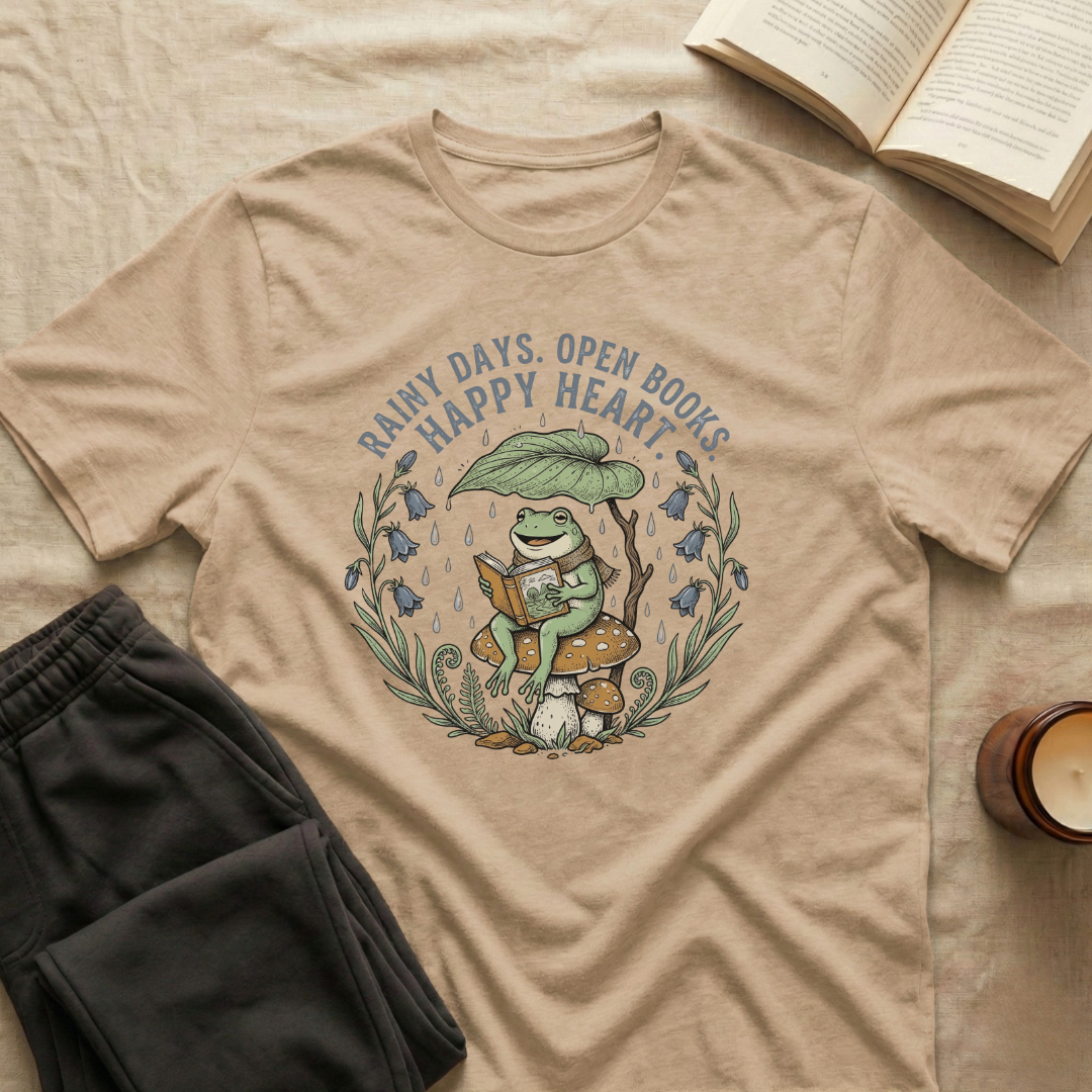 Rainy Days Open Books T-Shirt
