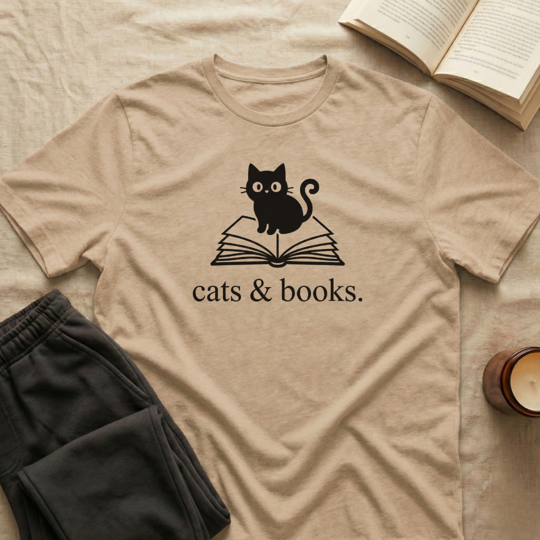 Cats And Books T-Shirt
