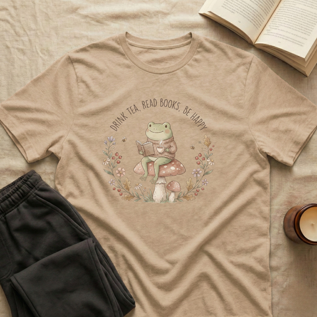 Drink Tea Read Books Be Happy T-Shirt