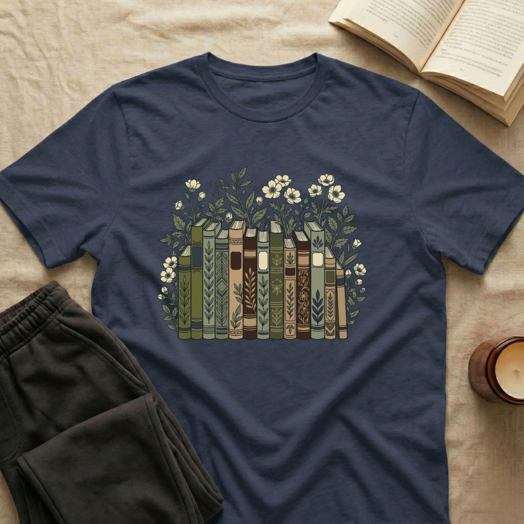 Floral Books T-Shirt