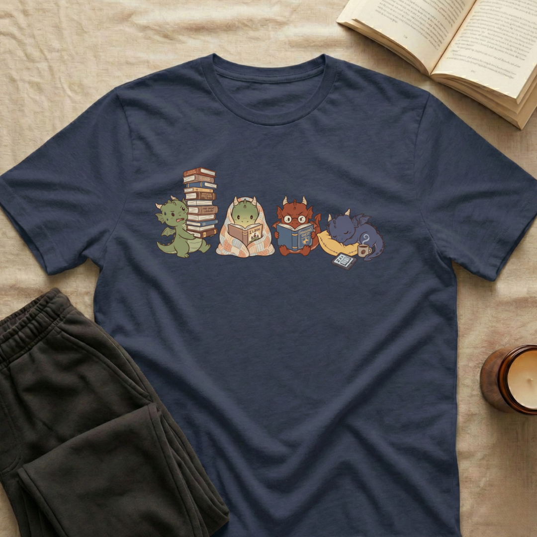Cute Dragons Reading T-Shirt