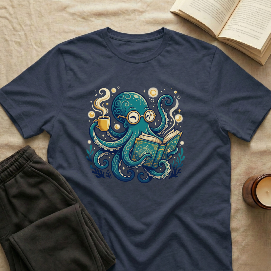 Octopus Reading T-Shirt