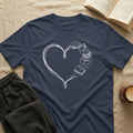 Heart Line Book T-Shirt in Navy