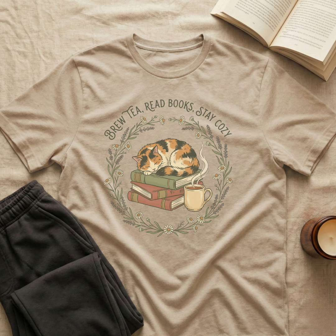 Brew Tea Read Books T-Shirt