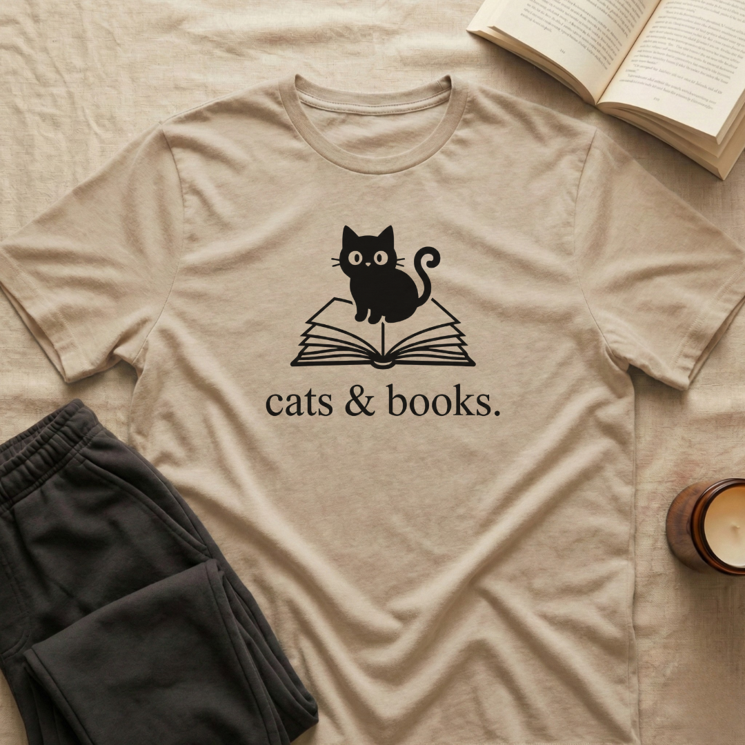 Cats And Books T-Shirt