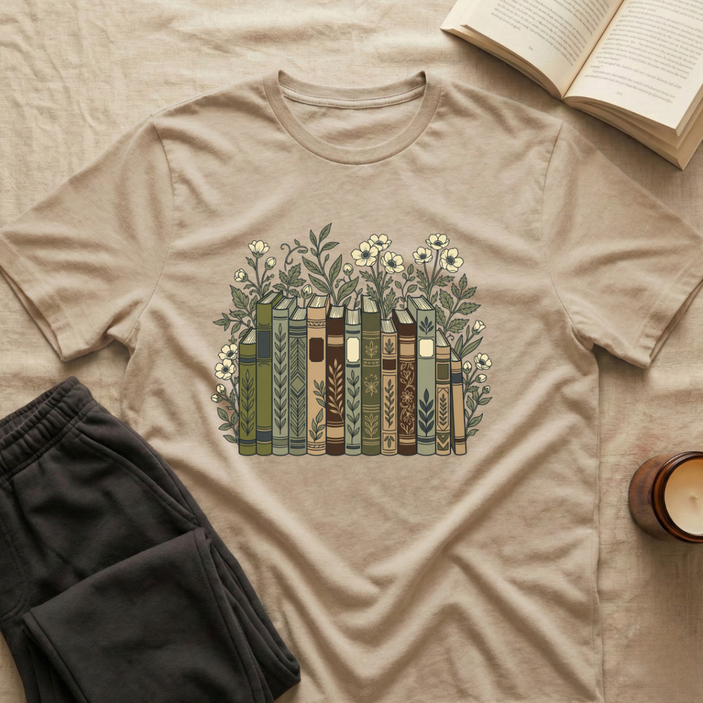 Floral Books T-Shirt
