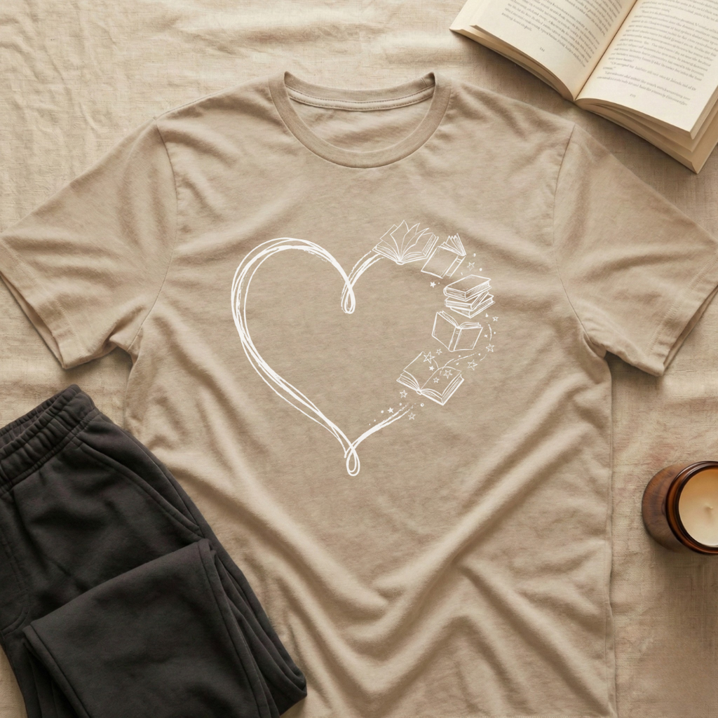 Heart Line Book T-Shirt
