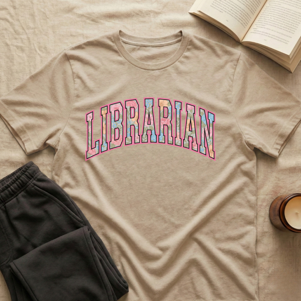 Librarian Floral T-Shirt