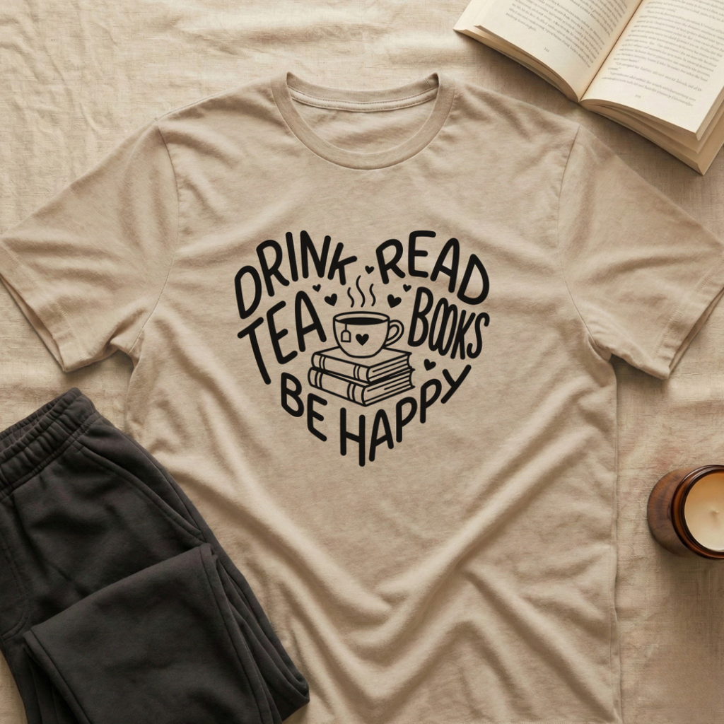 Drink Tea Read Books Be Happy T-Shirt