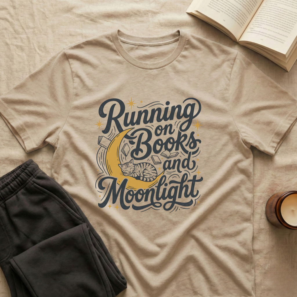 Running On Books And Moonlight T-Shirt
