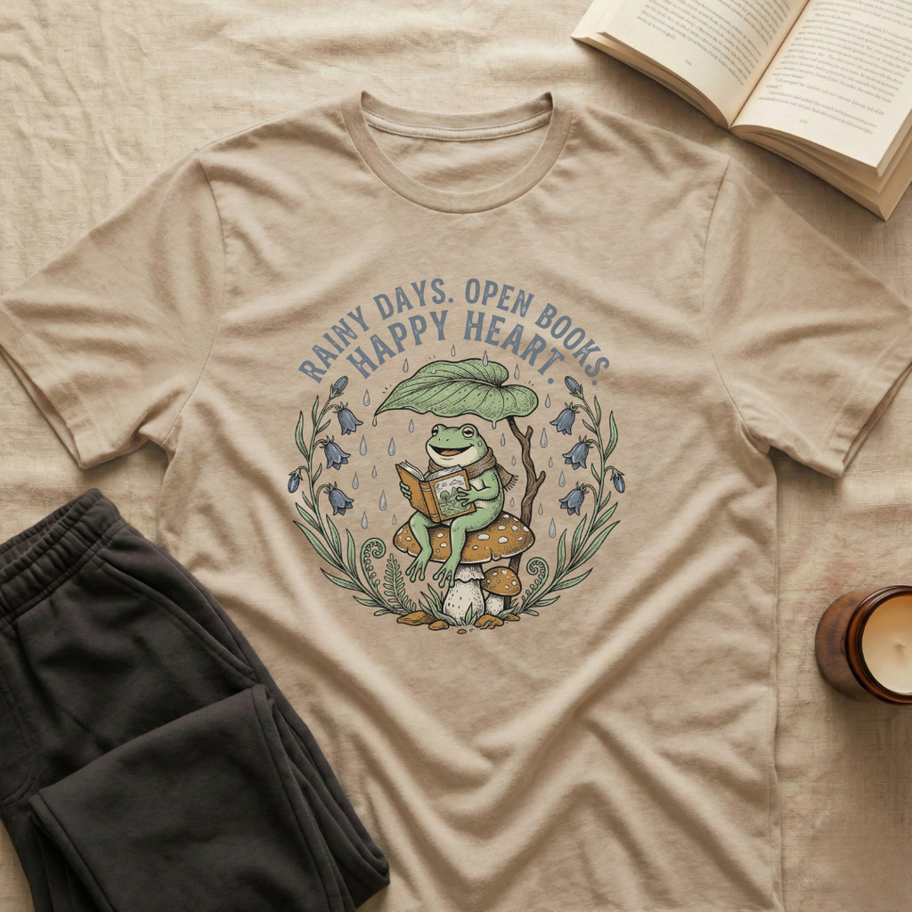 Rainy Days Open Books T-Shirt