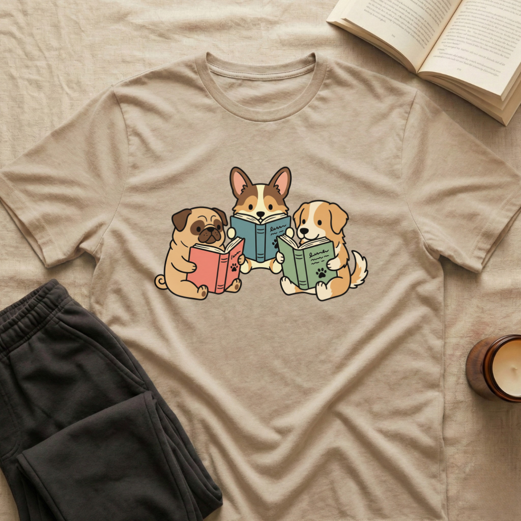 Dogs Reading T-Shirt