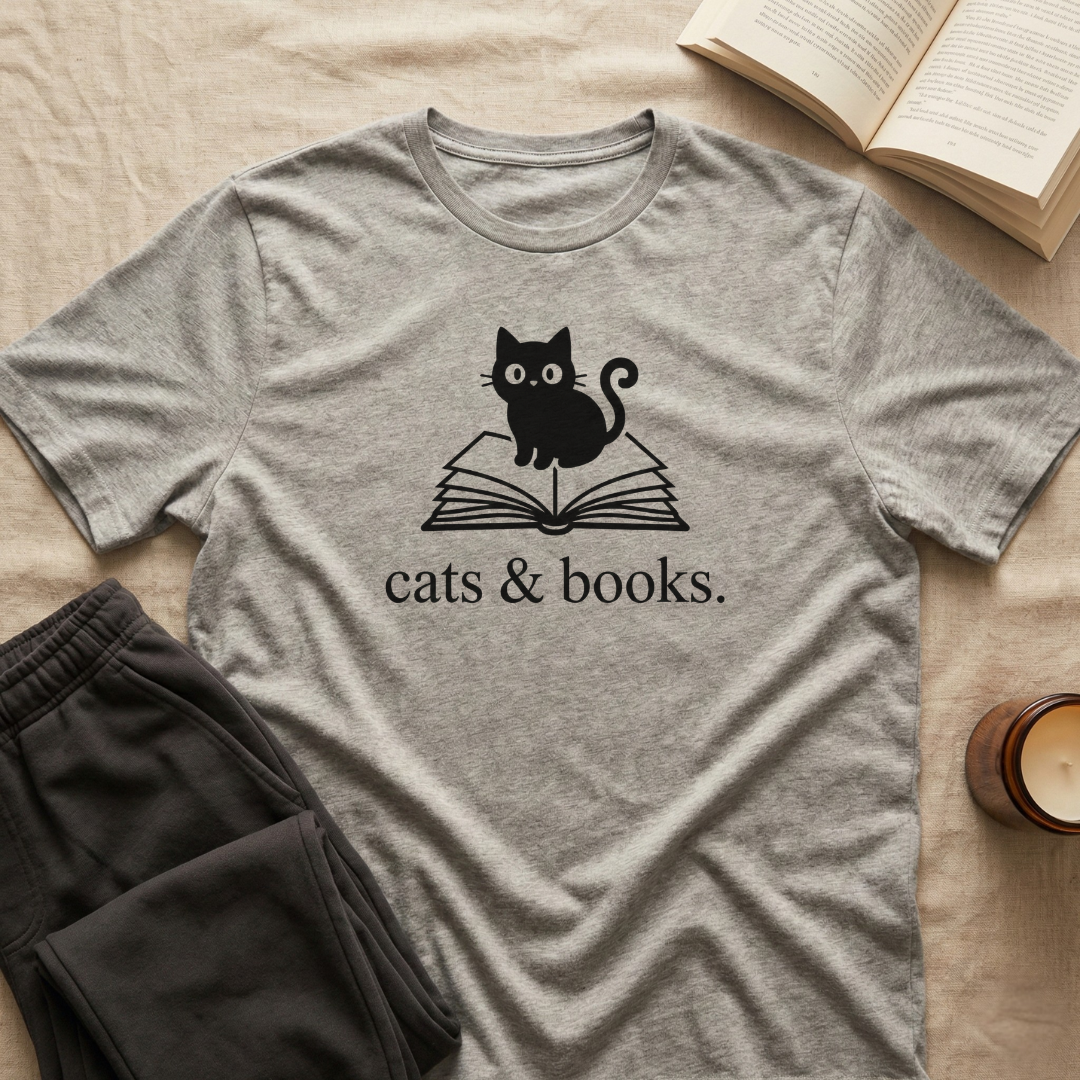 Cats And Books T-Shirt