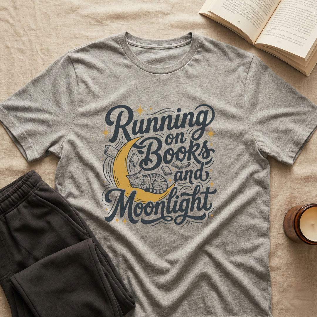 Running On Books And Moonlight T-Shirt