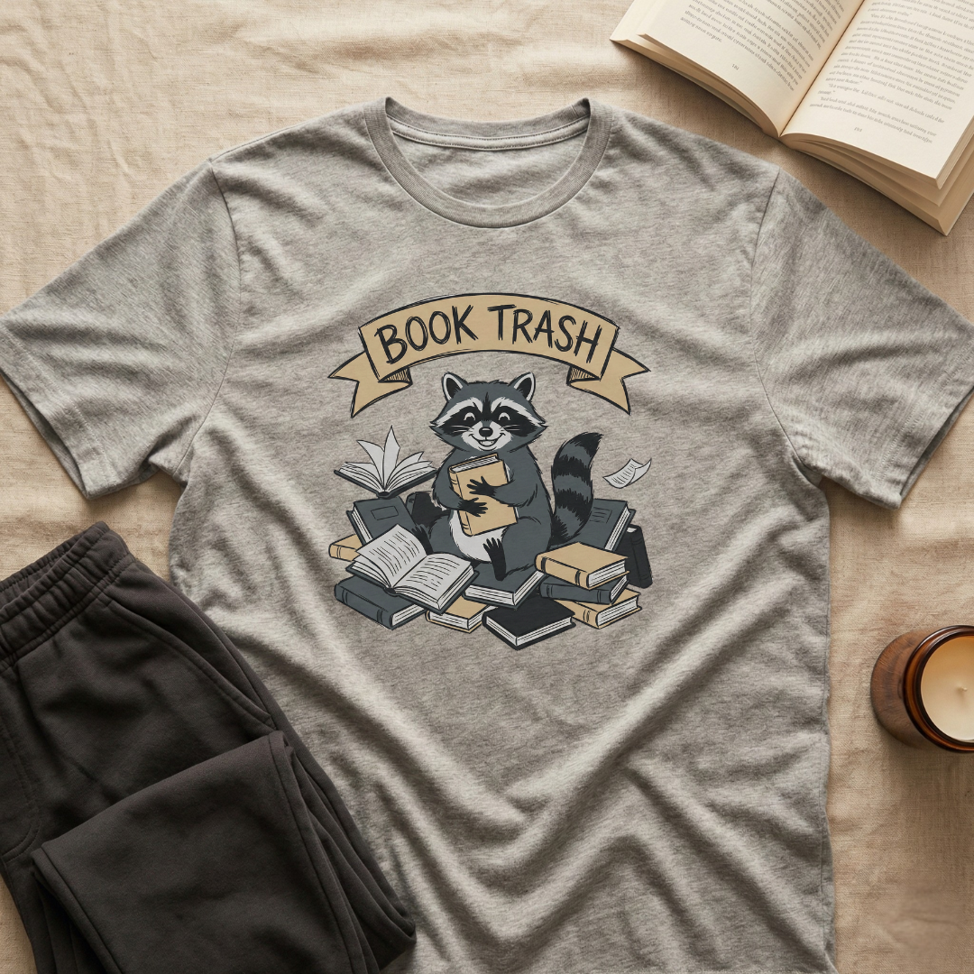Book Trash Raccoon T-Shirt