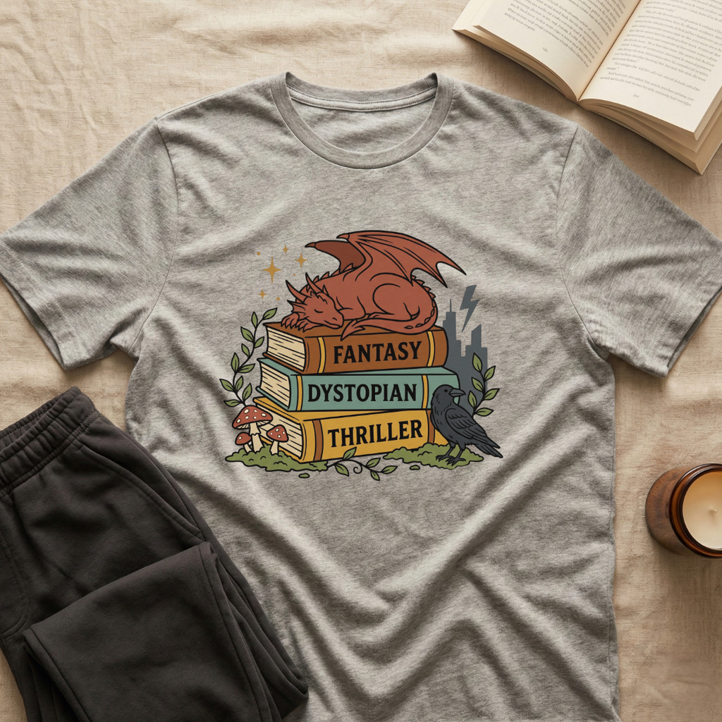 Dragon Sleeping On Books T-Shirt