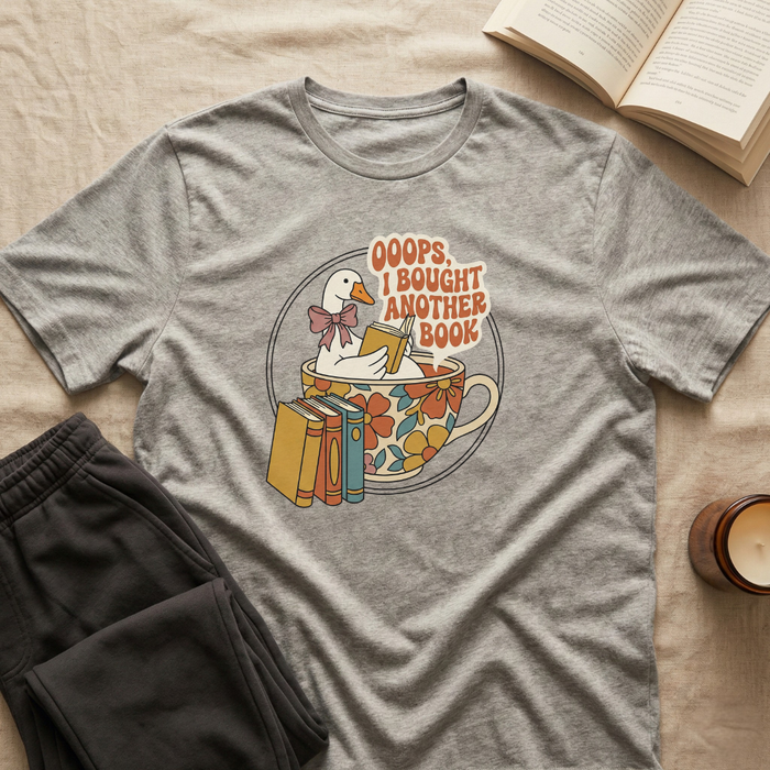 Oops I Bought Another Book T-Shirt in Sport Grey