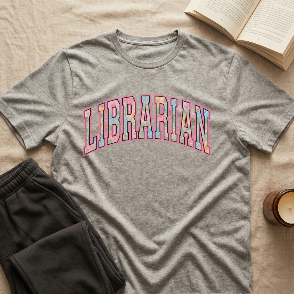 Librarian Floral T-Shirt