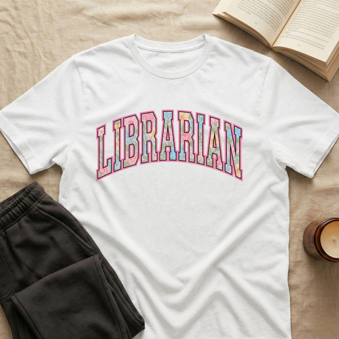 Librarian Floral T-Shirt