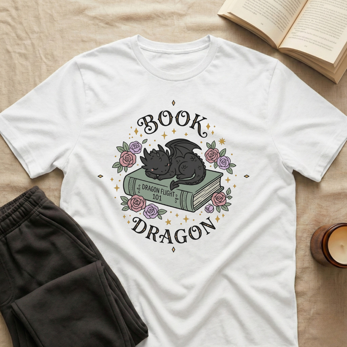 Book Dragon T-Shirt in White