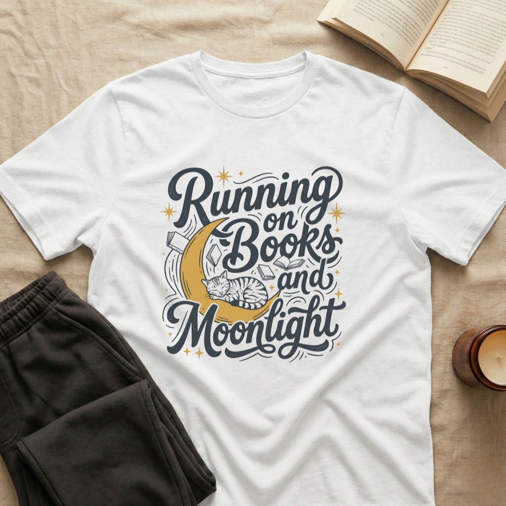 Running On Books And Moonlight T-Shirt