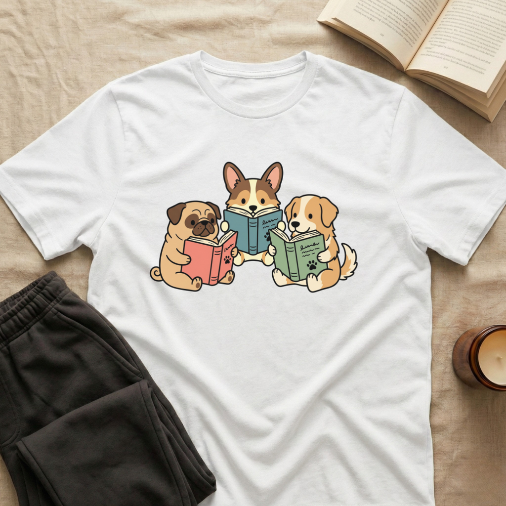 Dogs Reading T-Shirt