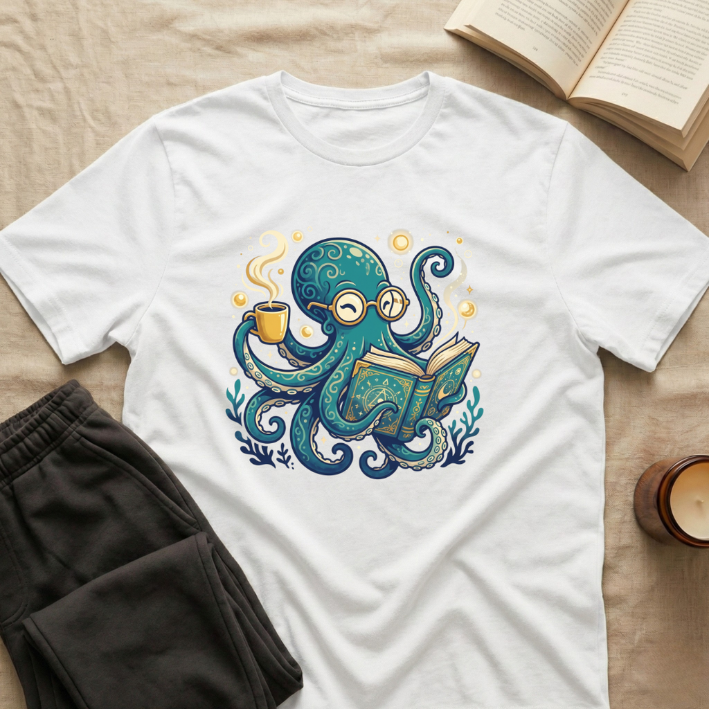 Octopus Reading T-Shirt