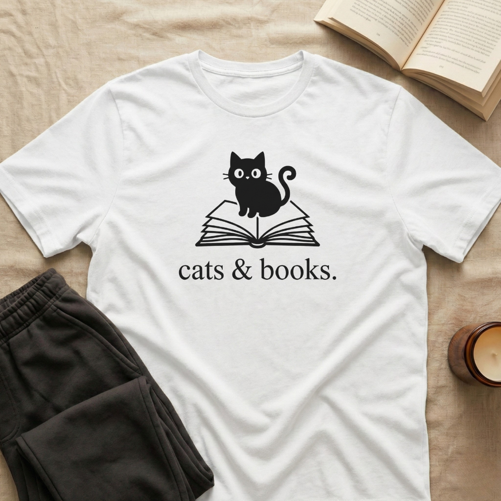 Cats And Books T-Shirt