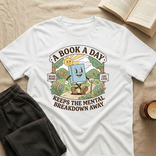A Book A Day T-Shirt in White